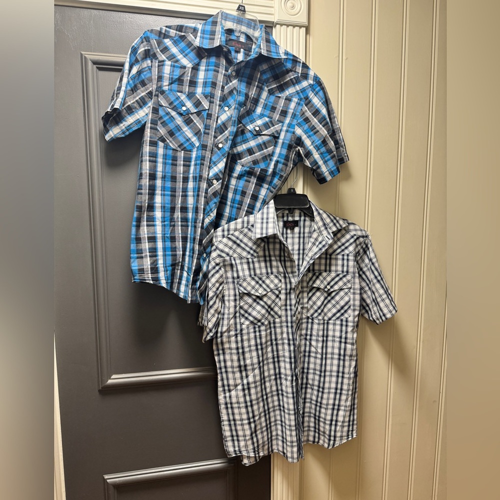 2 - Studio 10 Plaid Casual Button Down Shirts